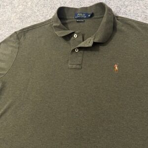 Polo Ralph Lauren Pima Soft Touch Polo Shirt Mens XXL Olive Green Heather Pony